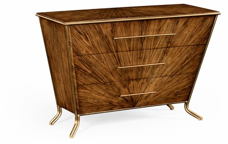 494413-LAW Jonathan Charles Moroccan Argentinian Walnut Veneered Tapering Chest Of Drawers