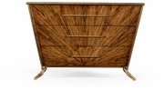 494413-LAW Jonathan Charles Moroccan Argentinian Walnut Veneered Tapering Chest Of Drawers