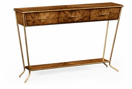 494414-LAW Jonathan Charles Argentinian walnut veneered tapering console