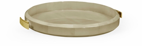 494424-GSH JC Modern Opera Art Deco Round Tray With Brass
