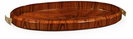 494425-SAH JC Modern Santos Art Deco Oval Tray With Brass (High Lustre)