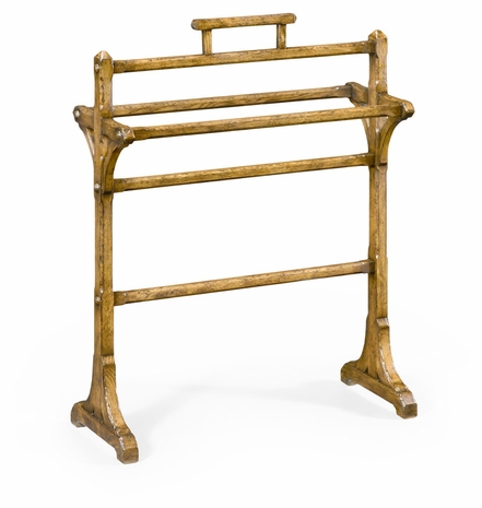 494428-LNO Jonathan Charles Sherwood Oak Victorian Style Natural Oak Towel Rack
