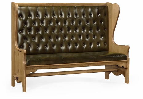 494438-LNO Jonathan Charles Sherwood Oak Natural Oak Tavern Settle