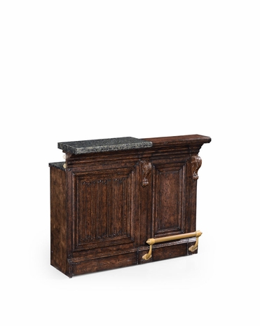 494491 Jonathan Charles Tudor Oak Hinged Door Panel For Linenfold Dark Oak Home Bar