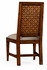 494542 Jonathan Charles Country Farmhouse Rustic Walnut Upholstered Side Chair With Lattice Back