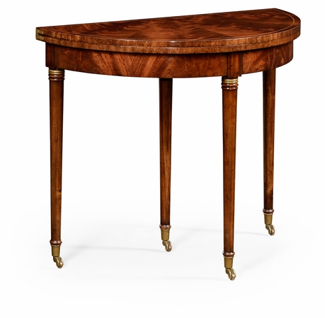 494550 Jonathan Charles Buckingham Mahogany Flip-Top Demilune Breakfast Table