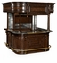494564-SET-TDO Jonathan Charles Sherwood Oak Linenfold Dark Oak Home Bar (Complete)
