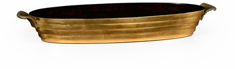 494583 Jonathan Charles Luxe Stepped Gilt Oval Tray