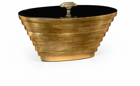 494584 Jonathan Charles Luxe Stepped Gilt Oval Box