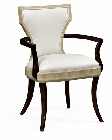 494586-AC-GSH-L025 JC Modern Opera Art Deco Armchair With Cream Leather