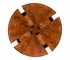 494592 Jonathan Charles Windsor Crotch Walnut Circular Dining Table With Self-Storing Leaves