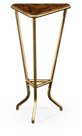 494681-LAW Jonathan Charles Moroccan Argentinian Walnut Veneered Triangle Lamp Table