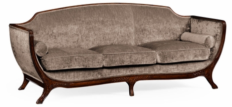 494710-MAH-F002 Jonathan Charles Versailles Empire Style Sofa (Mahogany/Velvet Truffle)