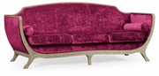 494710-PGW-F003 Jonathan Charles Versailles Empire Sofa - Grey Weathered & Velvet Fuchsia