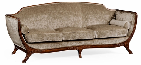 494710-WAL-F005 Jonathan Charles Versailles Empire Style Sofa (Walnut/Velvet Calico)