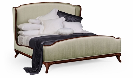 494720-CAK-MAH-F007 Jonathan Charles Versailles Us Cali King Louis Xv Bed (Mahogany/Silk Duck Egg)
