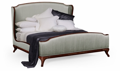 494720-CAK-MAH-F009 Jonathan Charles Versailles Us Cali King Louis Xv Bed (Mahogany/Silk Dove)