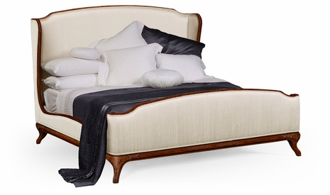 494720-CAK-WAL-F006 Jonathan Charles Versailles Us Cali King Louis Xv Bed (Walnut/Silk Chalk)