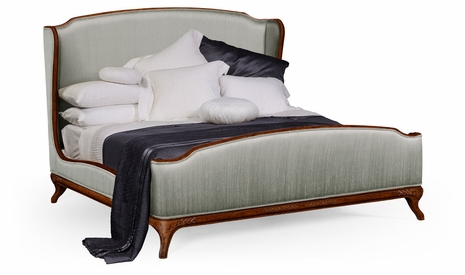 494720-CAK-WAL-F009 Jonathan Charles Versailles Us Cali King Louis Xv Bed (Walnut/Silk Dove)