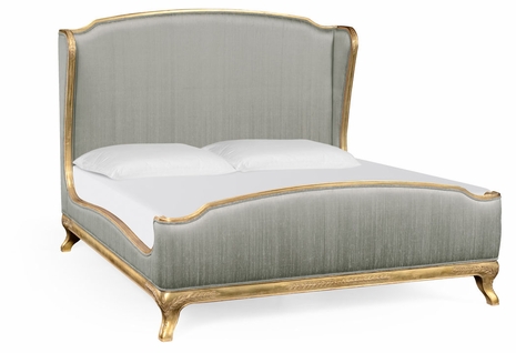494720-USK-GIL-F009 Jonathan Charles Versailles Us King Louis Xv Bed (Gold Leaf/Silk Dove)