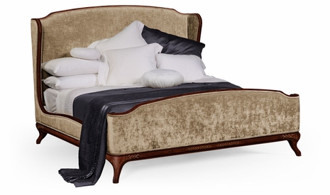 494720-USK-MAH-F005 Jonathan Charles Versailles Us King Louis Xv Bed (Mahogany/Velvet Calico)