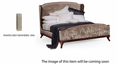 494720-USQ-PGW-F002 Jonathan Charles Versailles Us Queen Louis Xv Bed (Grey Weathered/Velvet Truffle)