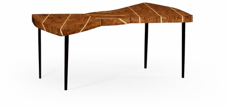 494796-LRO Jonathan Charles Burl Oak Bowtie Coffee Table