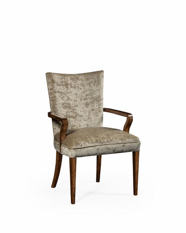 494808 Jonathan Charles Windsor Biedermeier Style Walnut Dining Armchair