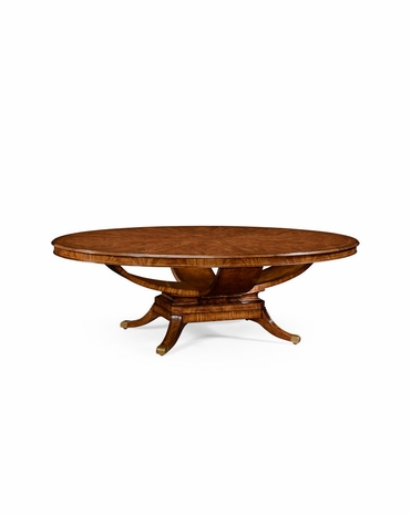 494834 Jonathan Charles Walnut Oval Dining Table 120 x 72 Inch for 12-14 chairs)