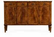 494842-CWM Jonathan Charles Regency style crotch walnut sideboard with four doors