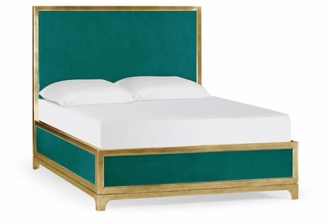 494864-USQ-GIL-LPH Jonathan Charles Alexander Julian Alexander Julian Us Queen Bed (British Navy/Gold)