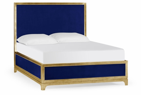 494864-USQ-GIL-PBN Jonathan Charles Alexander Julian Alexander Julian Us Queen Bed (British Navy/Gold)