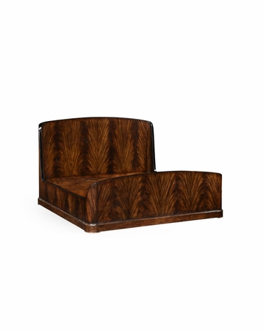 494875 Jonathan Charles Knightsbridge Mahogany Biedermeier Bed (Us Queen) with Antique Mahogany Brown - Nc High Lustre On Veneer Finish