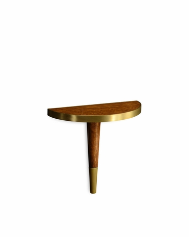 494951 Jonathan Charles Cosmo Hyedua Hanging Demilune Bracket Table with Daniella Light Finish