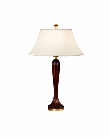 494963 Jonathan Charles Buckingham Mahogany Fluted Table Lamp with Antique Mahogany Medium Finish
