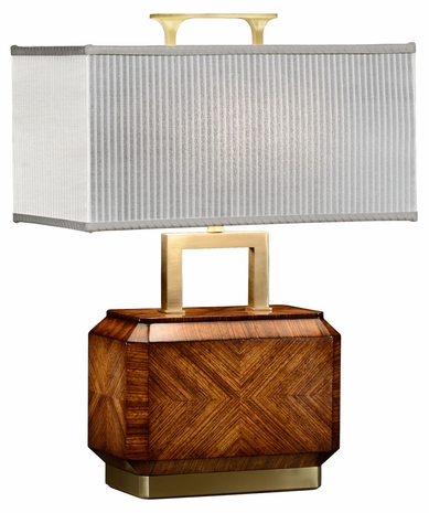 494987-ZEB JC Modern Cosmo Tea Caddy Zebrano Veneer Table Lamp