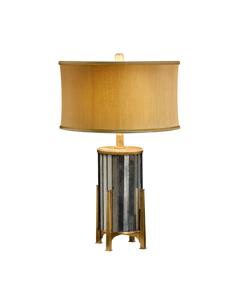 494990 Jonathan Charles Luxe Eglomise And Gilded Metal Table Lamp with