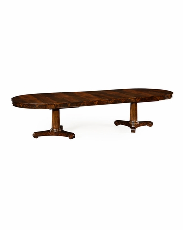 495040 Jonathan Charles Knightsbridge Mahogany Two Self Storing Leaves Biedermeier Style Dining Table with Antique Mahogany Brown - Nc High Lustre On Veneer Finish