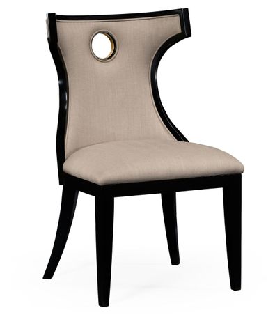 495046-SC-BLA-F001 Jonathan Charles Greek revival Biedermeier black side chair