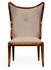 495051-SC-WAL-F001 Jonathan Charles Walnut "butterfly" upholstered side chair