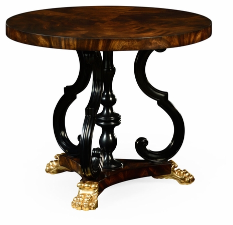 495059-BMA Jonathan Charles Mahogany centre table with gilded lions paw feet
