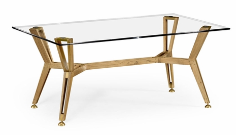 495077-LWO Jonathan Charles Midcentury Style Rectangular Oak Coffee Table