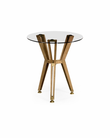 495078 Jonathan Charles Architects House Architectural 24" Circular Side Table with Light Washed Oak On Wood Finish