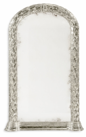 495146-SIL Jonathan Charles Versailles Carved And Silver Gilded Hanging Wall Mirror