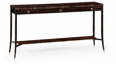 495174-AMA Jonathan Charles Fine Furniture JC Modern - Soho Macassar Ebony Console Table With White Brass Detail