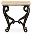 495178-LMA JC Edited Artisan Limed Wood Square Side Table With Wrought Iron Base