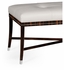 495188-AMA-L014 Jonathan Charles Macassar Ebony Bench, Upholstered in White Leather