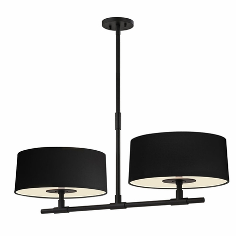 4952.25 Sonneman Soho Urban Edge 2-Light Bar Pendant with Satin Black Finish