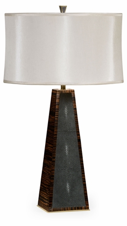 495225-MAS JC Modern Metropolitan Faux Macassar Ebony & Anthracite Shagreen Table Lamp