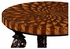 495242-ZEB JC Modern Icarus Feather Inlay 3 Legged End Table With Stainless Steel Stretcher
